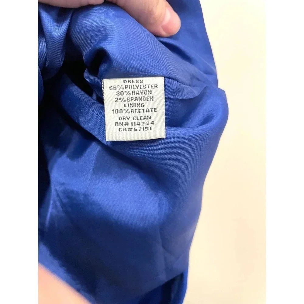 Eliza J | Women's Blue 3/4 Sleeve Sheath Dress Size 14 - Picture 5 of 6